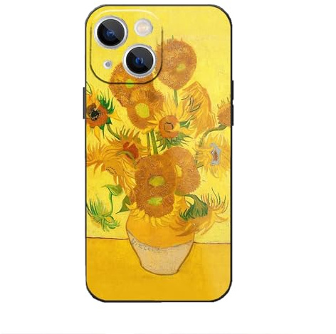 Artizgcase for iPhone 13 Case - Van Gogh Phone Case for Women Men - Yellow Sunflower Cute Floral Flower Phone Cover - TPU Bumper Shockproof Protective Case