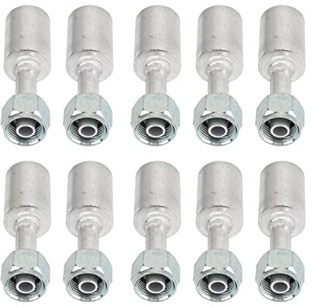 Raccordo Per Tubo Dell'aria Condizionata 10 Pezzi a C Raccordo Per Tubo del Refrigerante con Manicotto R12 da 3/8 Pollici 180° Raccordo Per Tubo Ca Per Camion Auto