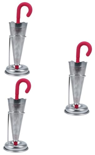 3st Große Teetassen Silikonsieb Werkzeug Metallsieb Feinmaschig Teekugelsieb Aus Stahl Kräutertee Teesieb Aus Edelstahl Regenschirm-tee-ei Teefilter Loser Tee Injektor Tee Ball