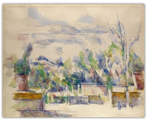 Zchdk Yhdesh Paul Cezanne Poster The Garden Terrace at Les Lauves, Leinwandbild, Landschaft, Wandkunst, Paul Cezanne, Drucke für Heimdekoration, Bilder, 60 x 75 cm, ohne Rahmen