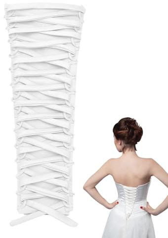 NBEADS Korsett Kit Kleid Reißverschluss Ersatz, Korsett-Rückenset Aus Satin Mit Verstellbarer Passform Korsett-Rückenset Mit Schnürung Aus Satinband Für Formelle Ballkleider, Weiß