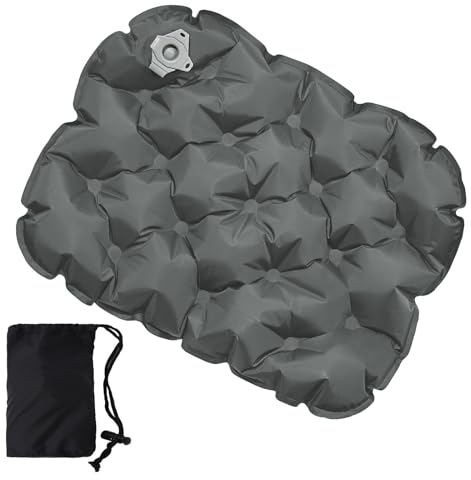 TNSLAND Aufblasbares Sitzkissen Camping Sitzkissen Wasserdicht Luftkissen Sitzkissen Ultraleicht Reisekissen für Strand Rucksacktouren Wandern Angeln Bootfahren Oder Bei Konzerten Tribünen Strand Grau