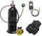 Mini bouteille de plongée 2L Plongée Snorkeling Équipement Plongée Réservoir D'oxygène Plongée Manomètre Résiduel pour la pêche, la plongée en apnée et le sauvetage d'urgence(Color:Black bottle silver