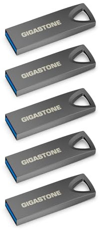 GIGASTONE Z70 64 Go USB 3.2 Gen1, Lot de 5 Clés USB, Fiables pour PC et Mac, Métal Étanche, Mini et Robustes, Compatible USB 2.0/3.0