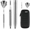Champify® 90% Tungsten Darts Set “Blizzard” mit 23g Barrel und schwarzer Darttasche| 3 Steeldarts mit 9 Alu-Schäften & 9 Flights | Dart Set mit Zubehör | Dartpfeile mit Metallspitze