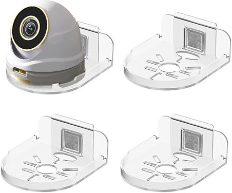 Soporte Camara Pared, Soporte Camara Vigilancia, Soporte para Cámara, Soporte Universal de Plástico para Cámara para Montaje en Pared en Interiores y Exteriores, 4 Piezas