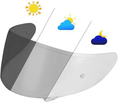 YuWuZhu Lenti della Visiera del Casco, Visiera di Ricambio for Visiera for Casco SHOEI RF-1200 CWR-1 NXR X-Spirit Z7 X-14 UV-Cut(Photochromic-Day And Night)