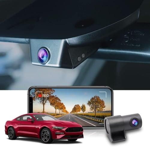 Fitcamx Dashcam Vorne Hinten 2160P+1080P kompatibel mit Ford Mustang 2014-2023 GT Ecoboost Premium Mach 1 Shelby GT500 GT350 Bullitt (HD2-6275), OEM Dashcam 4K Video WiFi, G-Sensor, WDR, 128 GB-Karte