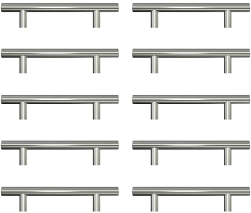 AwmnSrman 10 Stück 96 mm Griffe für Küchenschränke Silber Küchengriffe SilberSchrankgriffe Edelstahl-Gebürstet Installation von Löchern 150mm