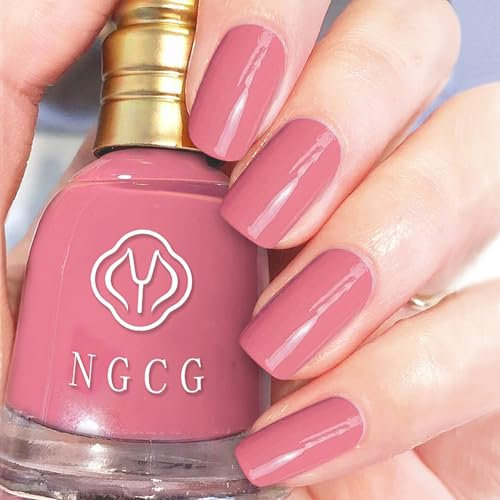 Pink Nail Polish - Dusty Pink Nail Varnish - Quick Dry Nail Varnish - Long Lasting & Chip Resistant Nail Polish - No Need Cure DIY Home Manicure