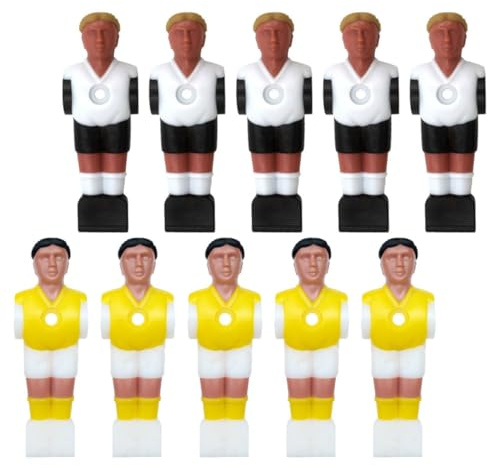BESTonZON 10 Stück Tischfußball Figuren | Ersatzspieler für Tischkicker | Schwarz Gelb Weiß | Kompatibel mit Standardtischen | Zubehör für Spielspaß