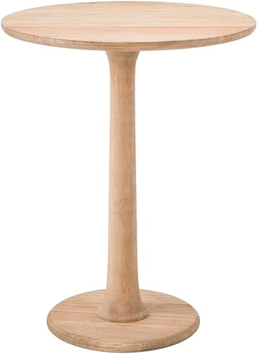 CLP Beistelltisch rund Farragut, massiver Holztisch aus Mindi-Holz, handgefertigter Couchtisch für Wohnzimmer und Esszimmer, Farbe:Natur