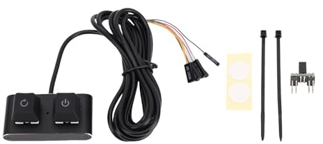 FAUOSWUK PC -Leistungsknöpfe Schalter, Computer -Stromkabel RGB Leichte Mechanische Tastatur, PC -PC -PC -Kabel für Stromschalter, 2M -Kabel, Splitter