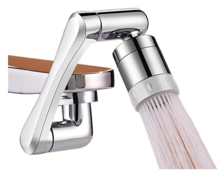 AYJYZHIAG Edelstahl Universal 1440 ° Schwenk Roboterarm Schwenkbare Verlängerung Wasserhahn Belüfter Küche Spüle Extender 2Wasser Durchfluss Modus