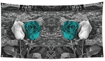 Bannière de fête d'Halloween avec imprimé rose gris sarcelle, décoration extérieure pour clôture, porche, jardin, vacances