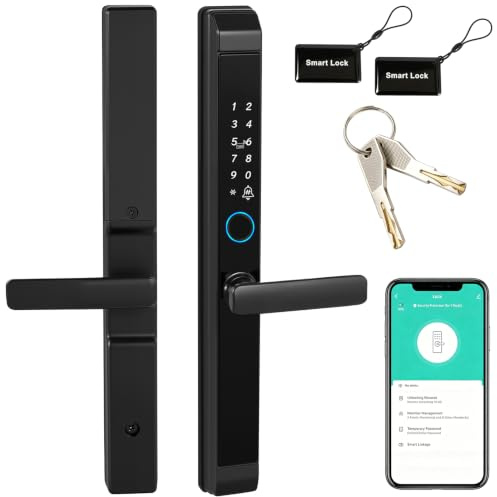 Smart Door Lock, 3585 UK Standard Mortise Fingerprint Door Lock with Handle | 2 Keys + 2 IC Cards, APP Management