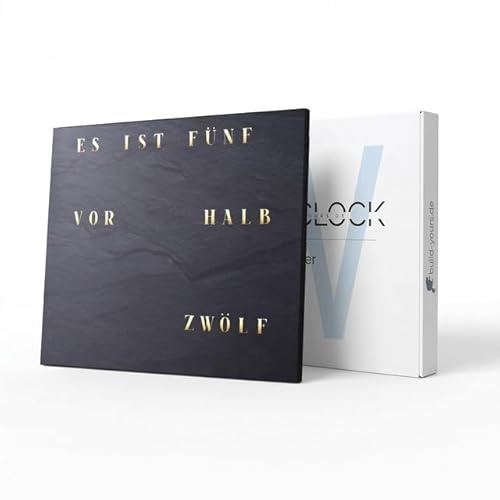 build-yours WordClock Jupiter Phantom Slate 40x50cm - Moderne Digitale Wanduhr mit LED Anzeige, Bluetooth, WLAN & App Steuerung