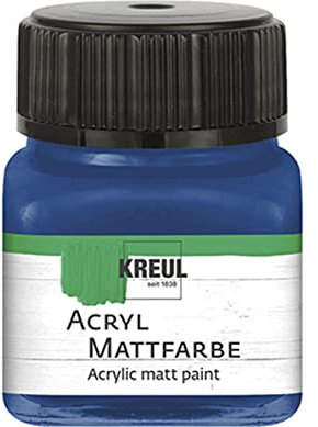 KREUL 75226 - Acryl Mattfarbe, kobaltblau im 20 ml Glas, cremig deckende, schnelltrocknende Farbe auf Wasserbasis, für viele verschiedene Untergründe geeignet