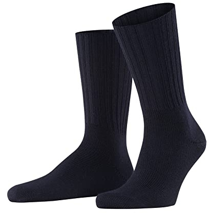 FALKE Men's Nelson Socks Breathable Climate-Regulating Odour-Neutralising Wool Without Elastic Reinforced Hard-Wearing Thick Warm Extra-Soft Ribbed Plain Ideal For Casual Business Looks 1 Pair