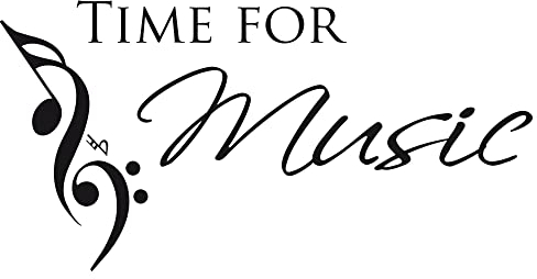 GRAZDesign Wandtattoo Time for Music mit Noten Musik Wohnzimmer Jugendzimmer Musikraum - 98x50cm / 070 schwarz