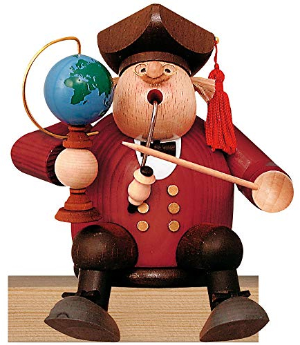 KWO Smoking Man Figurine, Professor, 16 cm, Wood, Multicolour, One Size