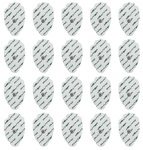 PHYTOP 20 Stk. Handförmige Tens Pads Druckknopf mit Super Gel, TENS EMS Elektroden Pads passend für 3.5mm Snap Tens Maschinen