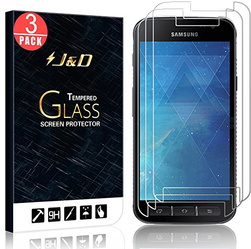 J&D Compatible pour 3-Pack Protection écran Galaxy Xcover 4, [Verre Trempé] [Non Couverture Complète] Protecteur d’Écran Clair HD pour Samsung Galaxy Xcover 4