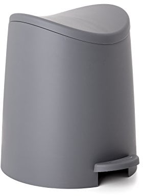 TATAY Badezimmer Mülleimer mit Standardpedal 3L | Praktisches und Funktionales Design | Hochwertiger Kunststoff | Kompakt und Einfach zu Benutzen | 19x21,8x22,1cm – Grau