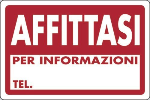 privato Cartello Affittasi 60x40 cm Rosso Plastica Montaggio a Parete