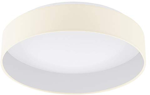 EGLO LED Deckenlampe dimmbar Palomaro 1, Deckenleuchte Stoff | Wohnzimmerlampe aus Textil, Kunststoff, Farbe: Creme, Weiß, Ø: 40,5 cm
