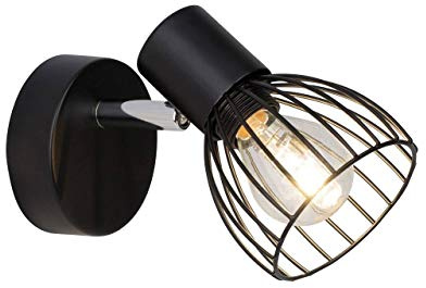 BRILLIANT Lampe Blacky Wandspot schwarz | 1x D45, E14, 40W, geeignet für Tropfenlampen (nicht enthalten) | Skala A++ bis E | Für LED-Leuchtmittel geeignet