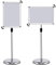 COSTWAY Porte Affiche sur Pied A3, Présentoir sur Pied Rotation 360 Degrés, Hauteur Réglable 89,5-134 cm, Cadre en Alliage d'Alu, Tube en Acier INOX, Support Affichage A3 Intérieur Extérieur, Argent