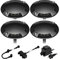 ledscom.de LED Boden-Aufbau-Leuchte Bunda, 4-flammig, für außen, schwarz, befahrbar, warm-weiß, 4er Set