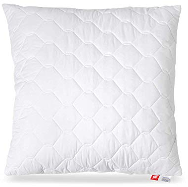 Medicate Mikrofaser Allergiker Kopfkissen 50 x 50 cm - Allergiker Kissen mit Kugel-Hohlfasern Kissenfüllung – Steppkissen 50x50 – Waschbar bis 95 Grad Made in Germany