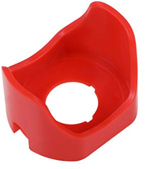 sourcing map Demi-cercle Bouton arrêt urgence interrupteur poussoir Capot Protection Rouge 22mm 1Pcs