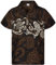 King Kameha Funky Chemise-Hawaienne, Manche-Courte, Maori-Chest, Marron, S