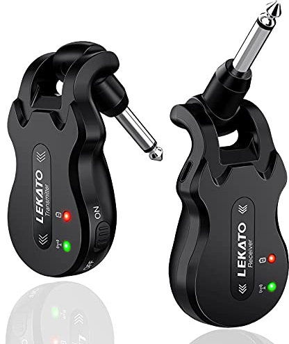 5.8GHz Wireless Guitar System,LEKATO Wireless Guitar Transmitter Receiver Digital Audio Guitar Wireless System Built-in Rechargeable Battery 300 Feet Transmission Range for Guitars Bass