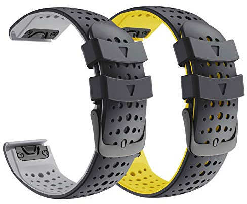 NotoCity Armband für Garmin Fenix 5/Fenix 6 Pro/Fenix 5 Plus/Fenix 6/Fenix 7/Forerunner 945/Forerunner 935/Approach S60/Approach S62/Quatix 5 22 mm Quick-Fit Silikon armband