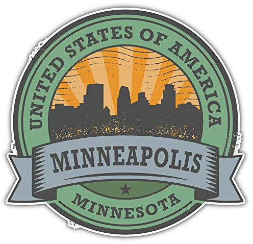 10cm! Klebe-Folie Wetterfest Made-IN-Germany Minneapolis City Minnesota USA Staat Retro H2824 UV&Waschanlagenfest Auto-Aufkleber Sticker Decal