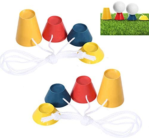 LOVMEAD Golf Tees Gummi Kurz Golftees Wintertees Set Wert 8 Stück, Bunt Winter Tee Unterschiedlicher Höhe Golfbälle Driver Range Matte Zubehör, Training Gummitees für Indoor Outdoor Übungsmatte Sport