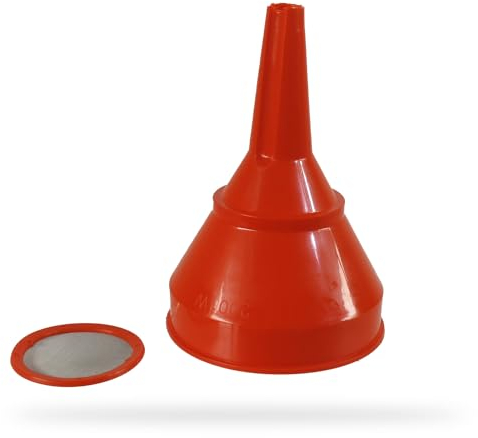 GREENSTAR - Entonnoir En Plastique - Avec Filtre Amovible - Pour Bricolage Ou Mécanique - 100 mm - Rouge
