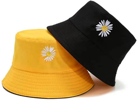 YKKJ Fischerhüte Bucket Hat Baumwolle,Unisex Faltbar Anglerhut ,Cap Breiter Krempe Sonnenhut zum Jagen Wandern Camping Reisen Angeln .(Schwarz &Gelb ) Dekoration