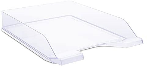 DONAU Briefablage Standard Transparent 6 Stück A4 Briefkorb Moderne und Stapelbare Ablage/Transparent-Glasklar/Schreibtischablage/Polystyrol 7470001PL-37