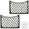 Doafoce 2 Pcs Car Storage Net Bag with Screws (31X21cm) Black Mesh Organizer Nets Campervan Storage with Plastic Frame Elastic Mesh Bag Storage Organizer Pocket for Caravans/Motorhomes/Boats