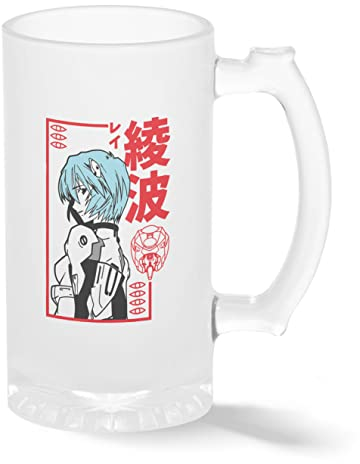 Rei Ayanami neon genesis evangelion Transparent Bierkrug Stein 500ml