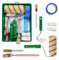 ToolSpace 12 Pezzi Set - Rullo Pittura Kit 18 cm - Rulli 3 x 7 cm cm Manico - Pennello Pelo Lungo 25 mm Termosifoni 36 mm 20 mm e Tondo - Vaschetta per Tinteggiatura Pareti - Pitturare Casa e Interne