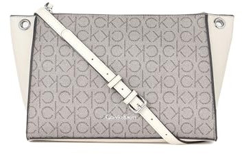 Calvin Klein Damen Reyna Crossbody, Mandelfarben/Taupe/weißes Logo