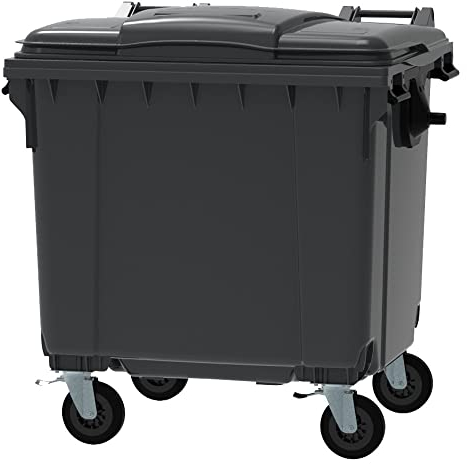 ESE Poubelle Conteneur à déchets 1100L + Couvercle gris