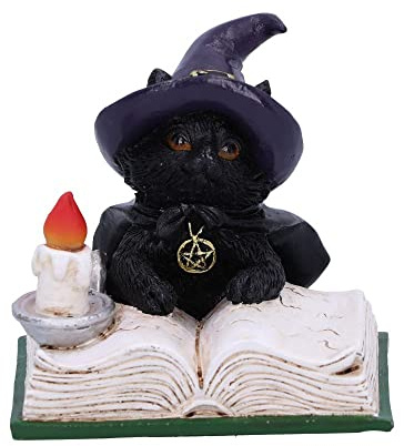 Nemesis Now Familiar's Spell Cat Figurine, Black, 8.5cm