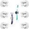 TECBULL® Funny Hooks Zahnbürstenhalter, Rasierer Halter Dusche, Halterung ohne Bohren, Zahnbürstenhalterung selbstklebend (TB-Exklusiv - 6X Weißgrau)